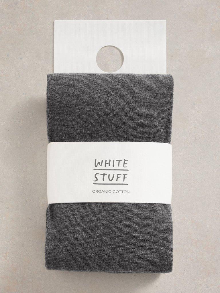 Patty Plain Versatile Cotton Tights in CHARC GREY - FLAT FRONT