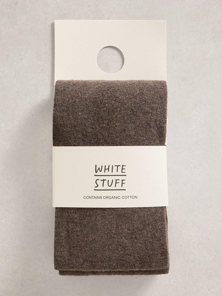 Patty Plain Versatile Cotton Tights in DK BROWN - FLAT FRONT