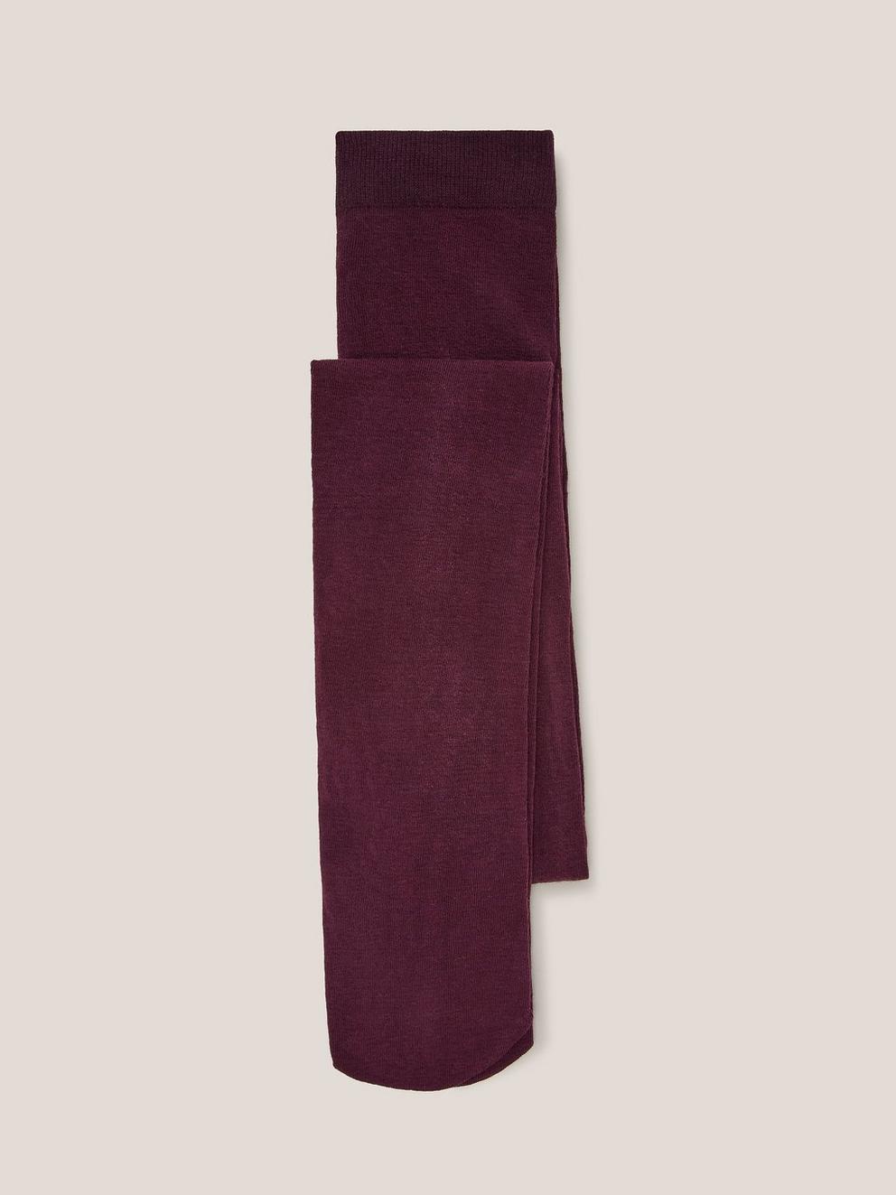 Patty Plain  Versatile Tights in DK PLUM - FLAT BACK