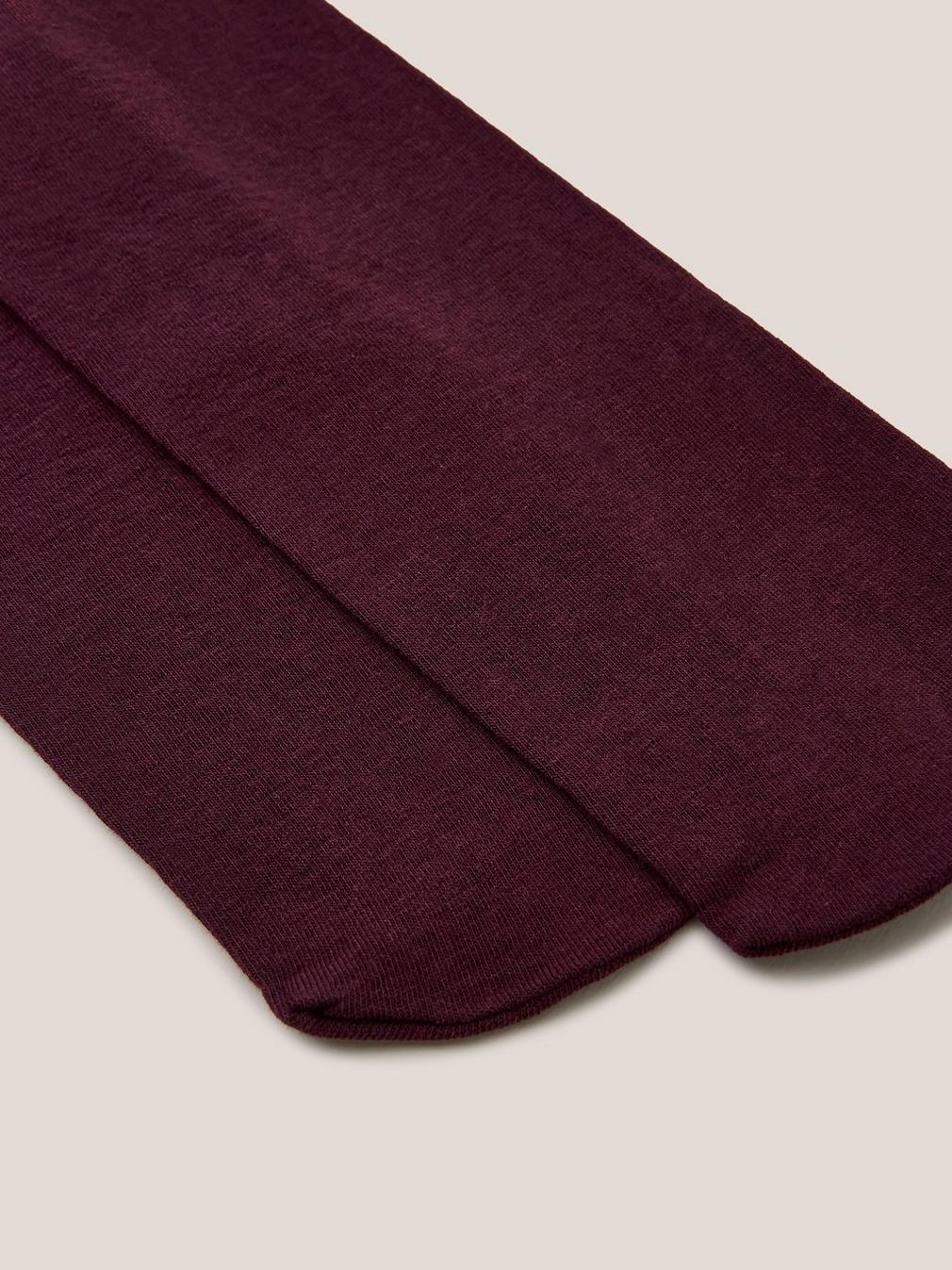 Patty Plain  Versatile Tights in DK PLUM - FLAT DETAIL