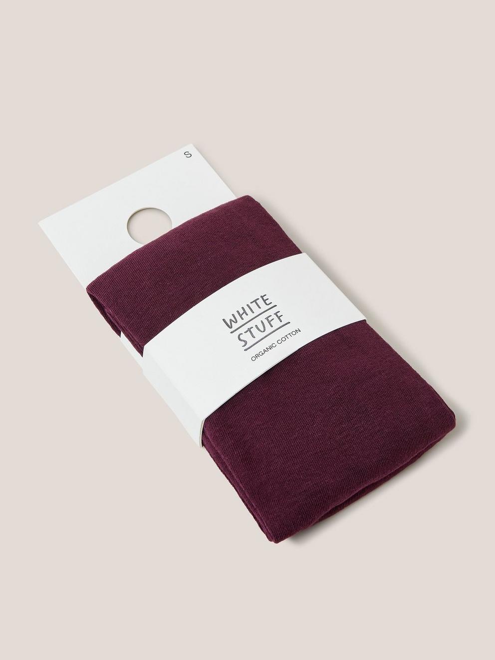 Patty Plain  Versatile Tights in DK PLUM - FLAT FRONT