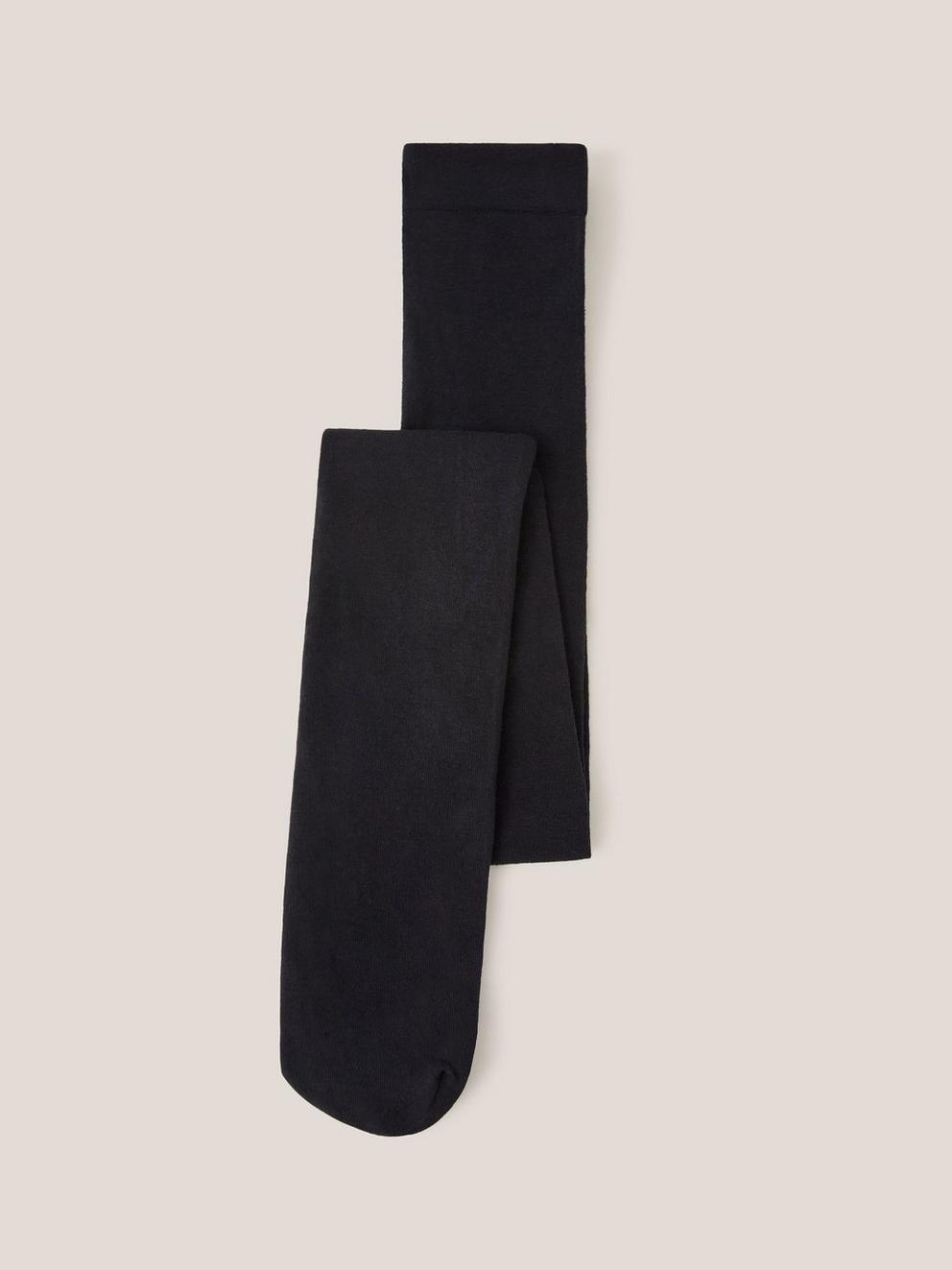 Patty Plain Versatile Cotton Tights in PURE BLK - FLAT BACK