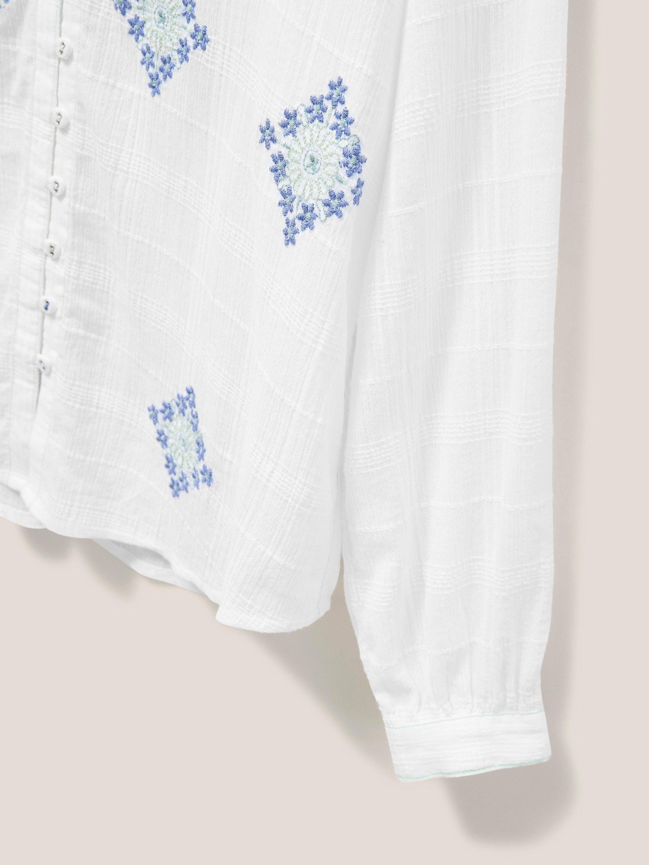 Kate Embroidered Shirt in WHITE MLT - FLAT DETAIL