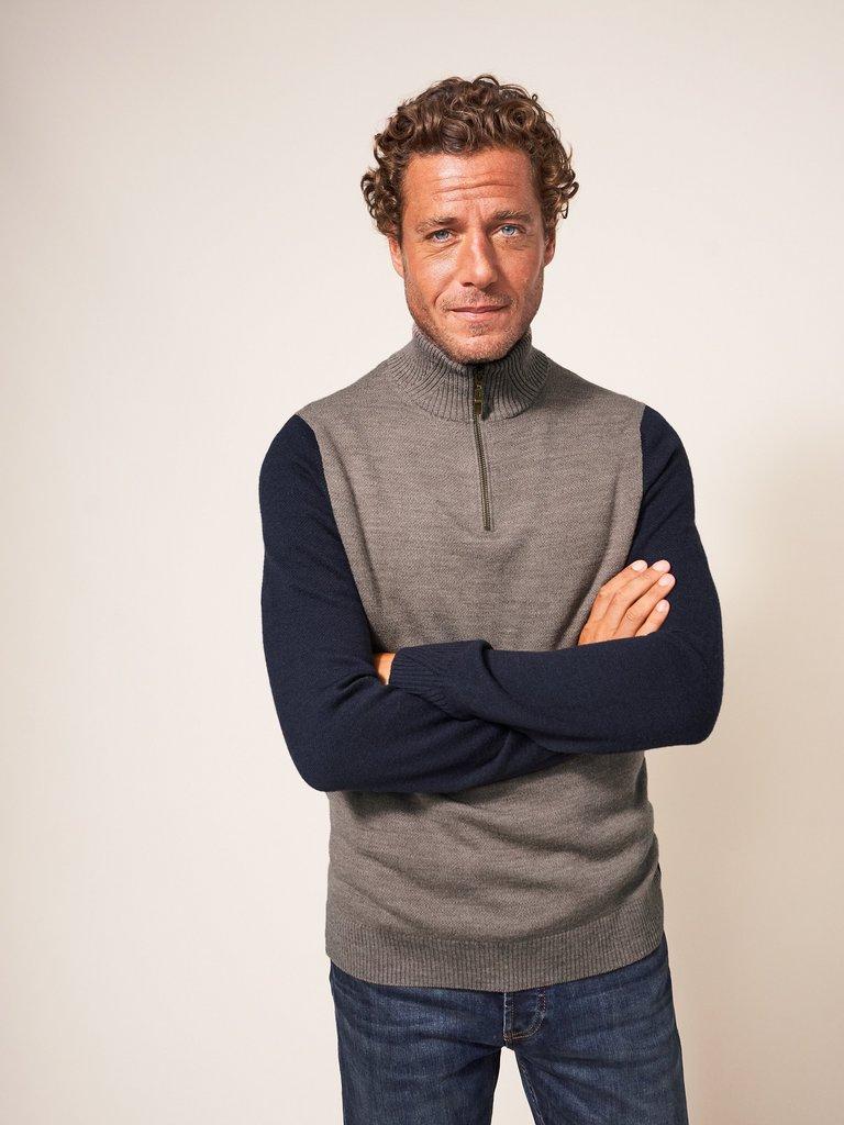 Newport Merino Block Funnel in NAT MLT - LIFESTYLE