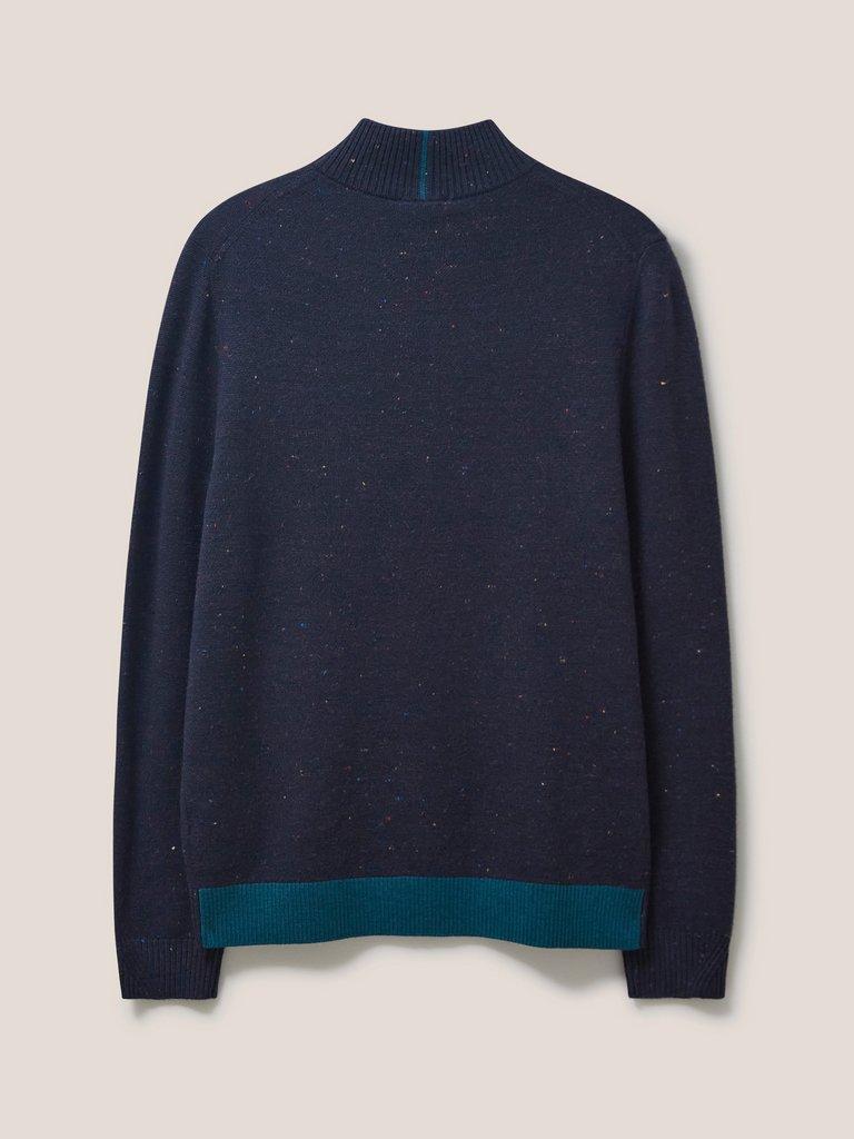 Newport Merino Nep Funnel in NAVY MULTI - FLAT BACK