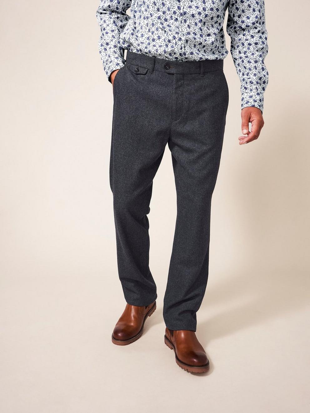 Heath Trouser in CHARC GREY - MODEL FRONT