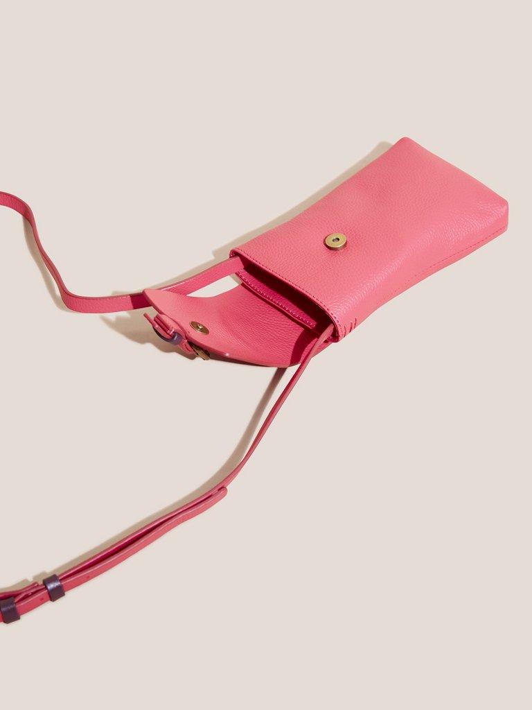 Clara Buckle Phone Bag in BRT PINK - FLAT FRONT
