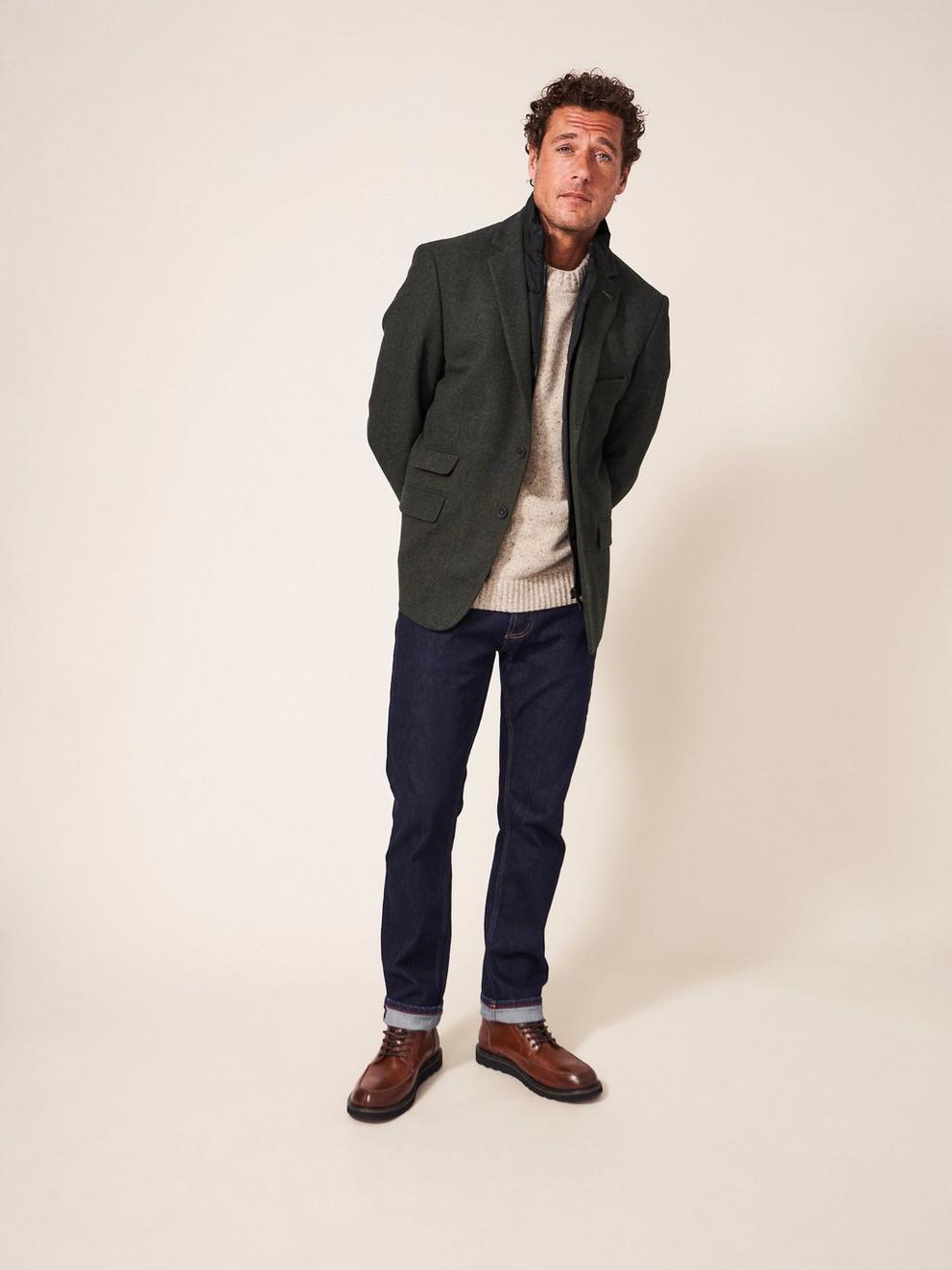 Robertson Blazer in DK BROWN - MODEL FRONT
