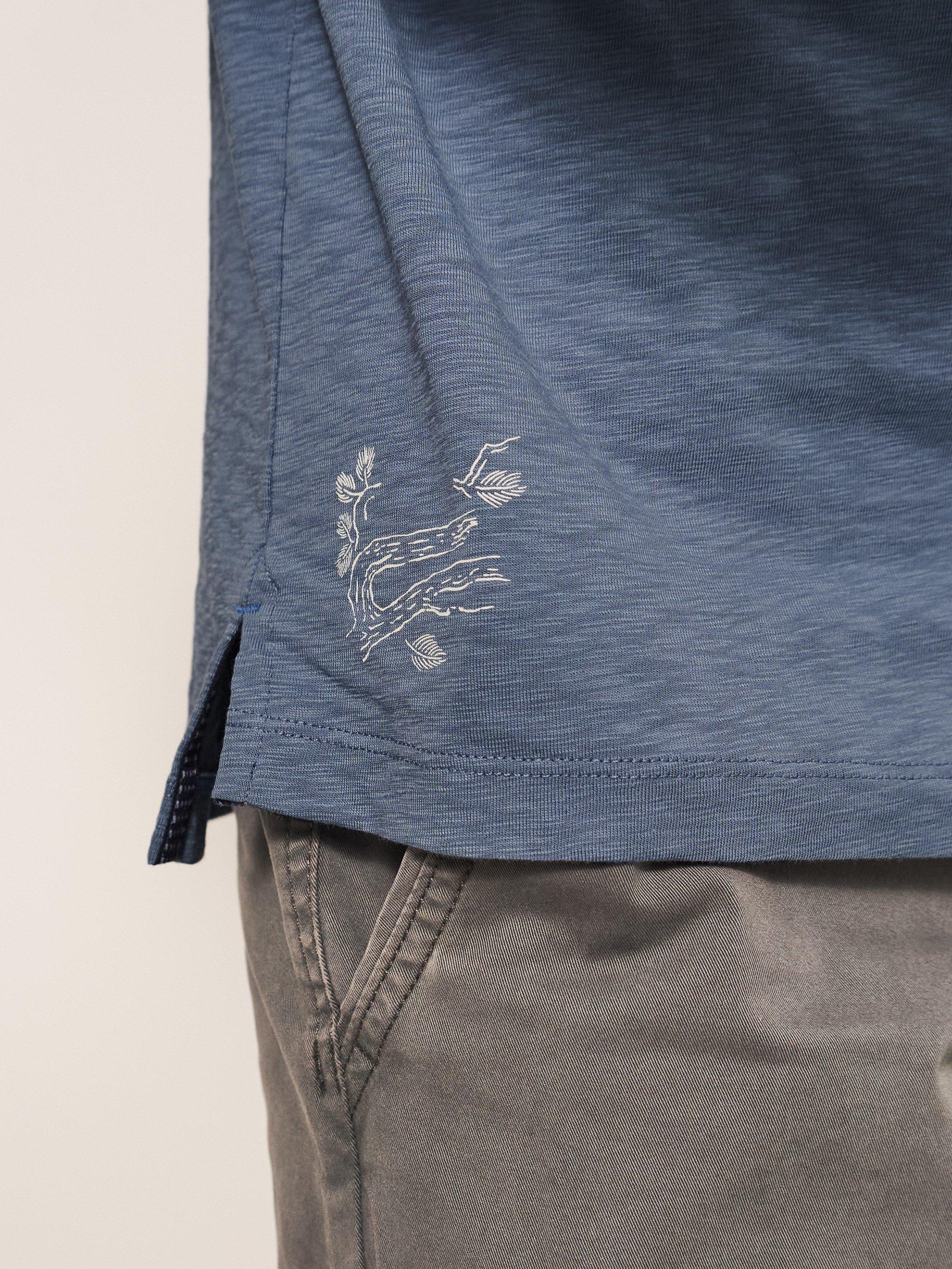 Owl Graphic Tshirt in MID BLUE - MODEL DETAIL