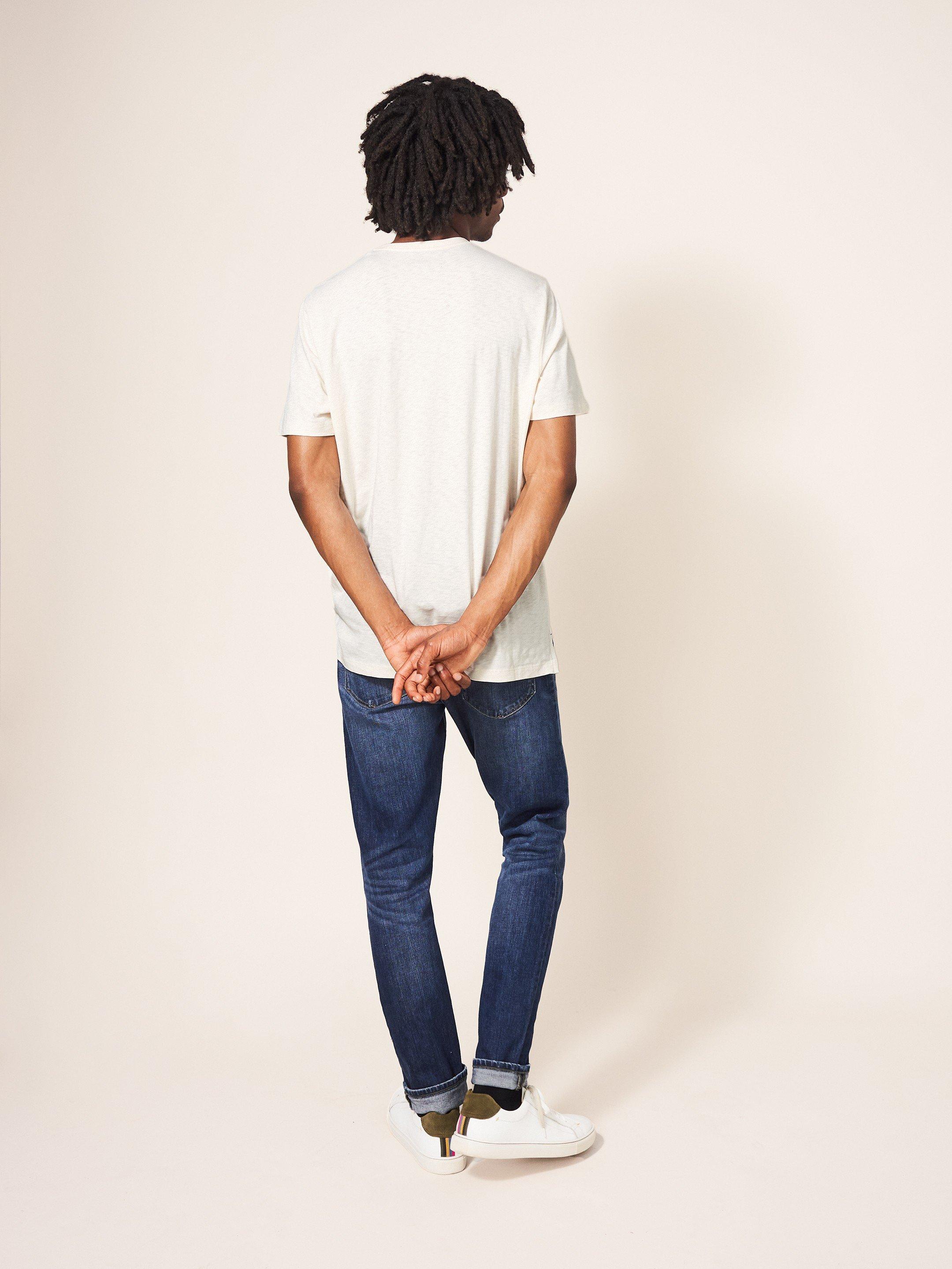 Off Track Graphic Tshirt in NAT WHITE - MODEL BACK
