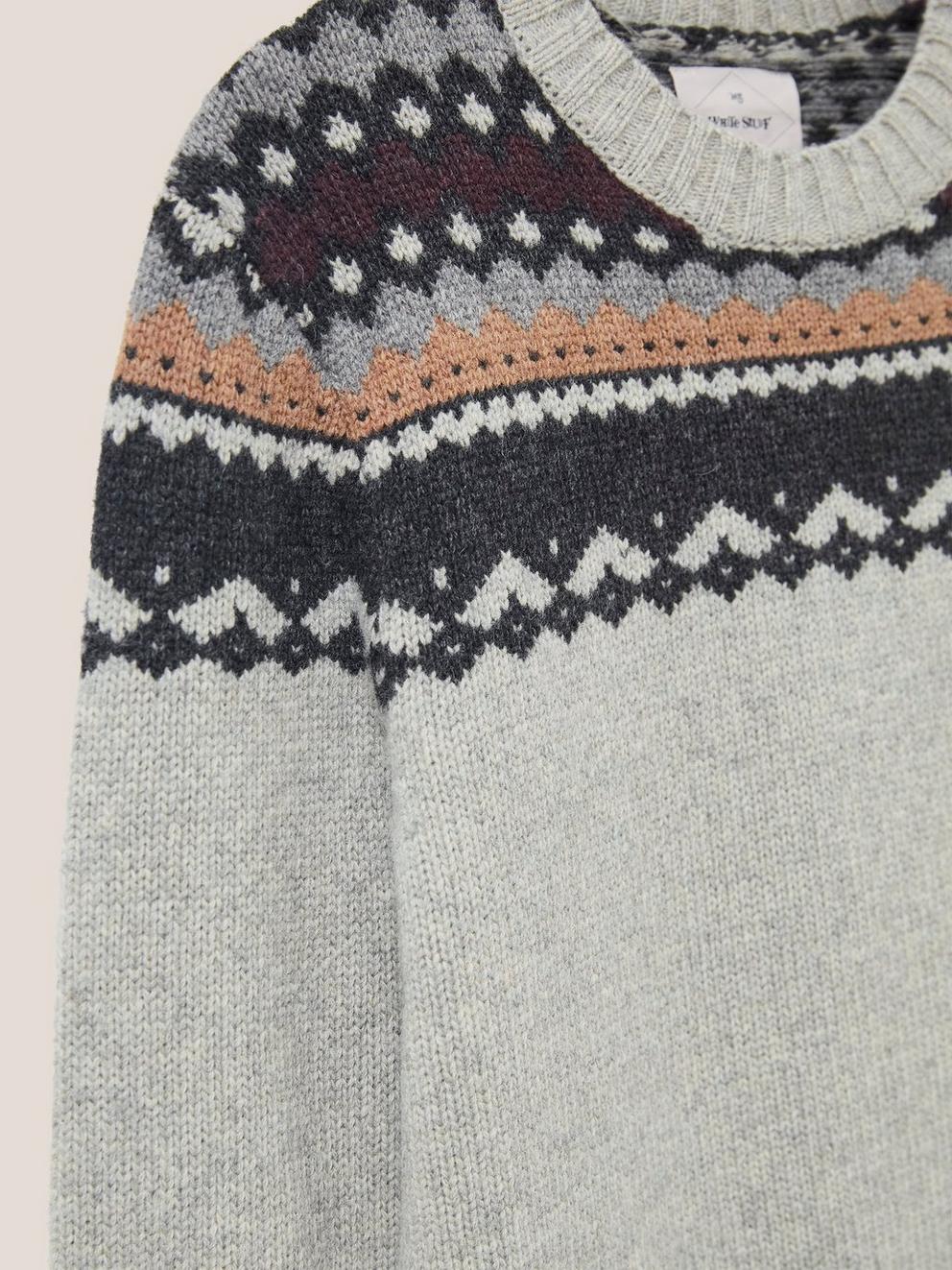 Arundel Fairisle Crew in NAT MLT - FLAT DETAIL