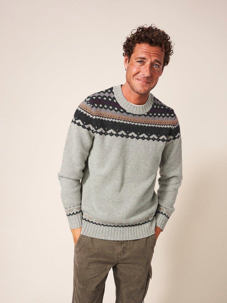 Arundel Fairisle Crew in NATURAL MULTI | White Stuff