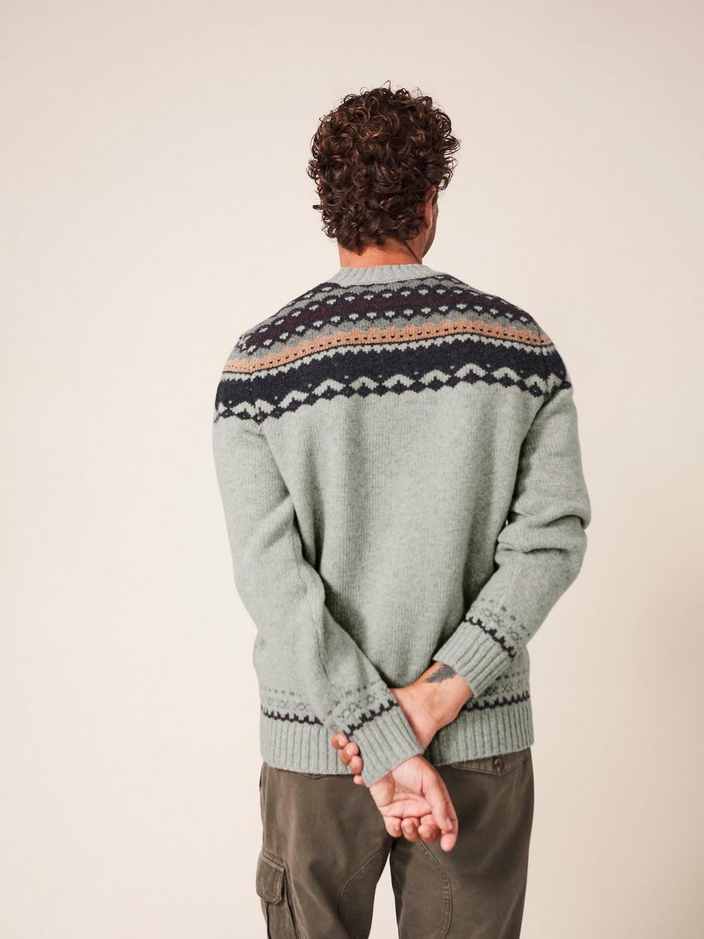 Arundel Fairisle Crew in NAT MLT - MODEL BACK