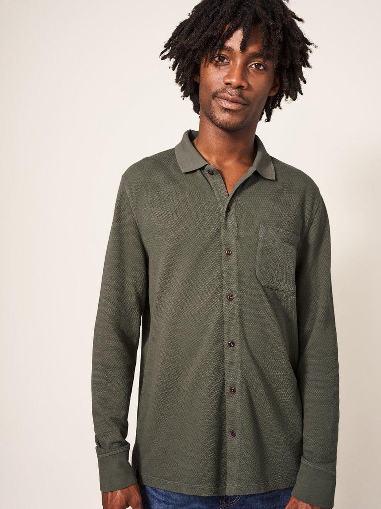 Westbank Button Through Polo in KHAKI GRN - LIFESTYLE