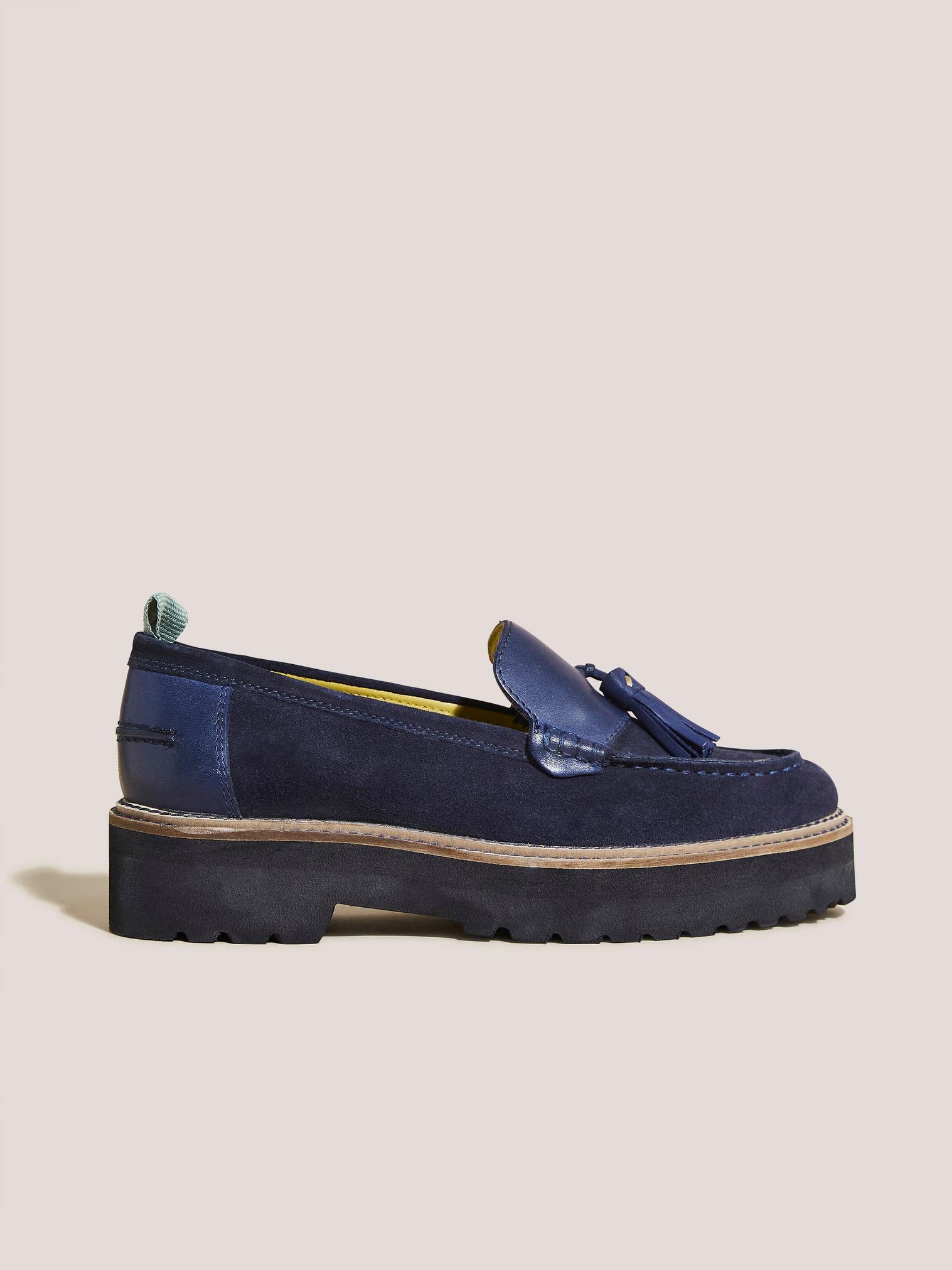 Navy flatform sale loafers