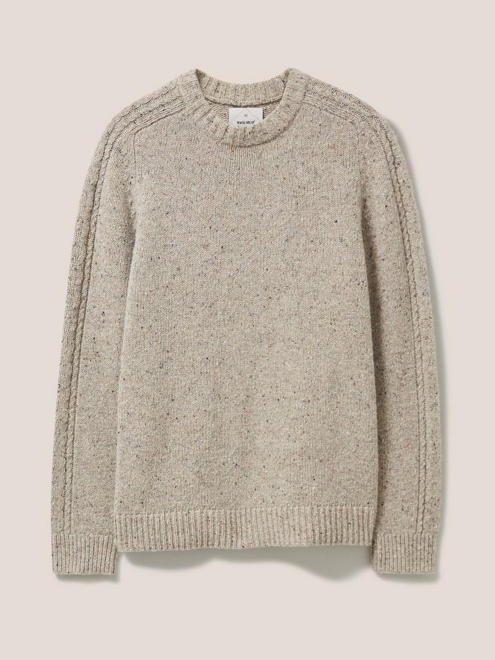 Arundel Crew Jumper in DK NAT - FLAT FRONT