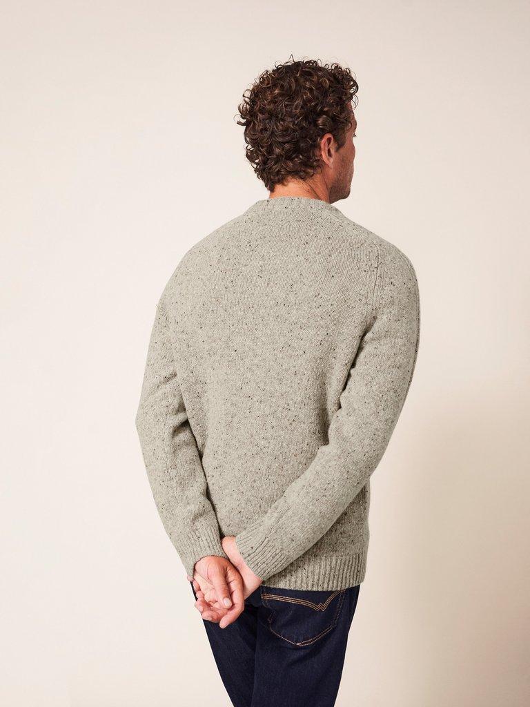 Arundel Crew Jumper in DK NAT - MODEL BACK