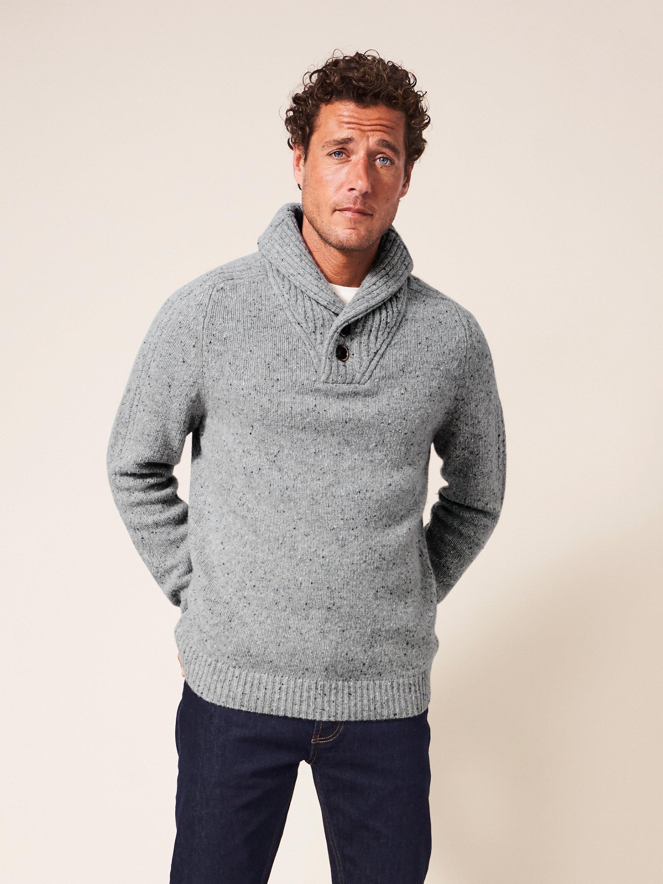 Mens shawl hot sale neck jumpers