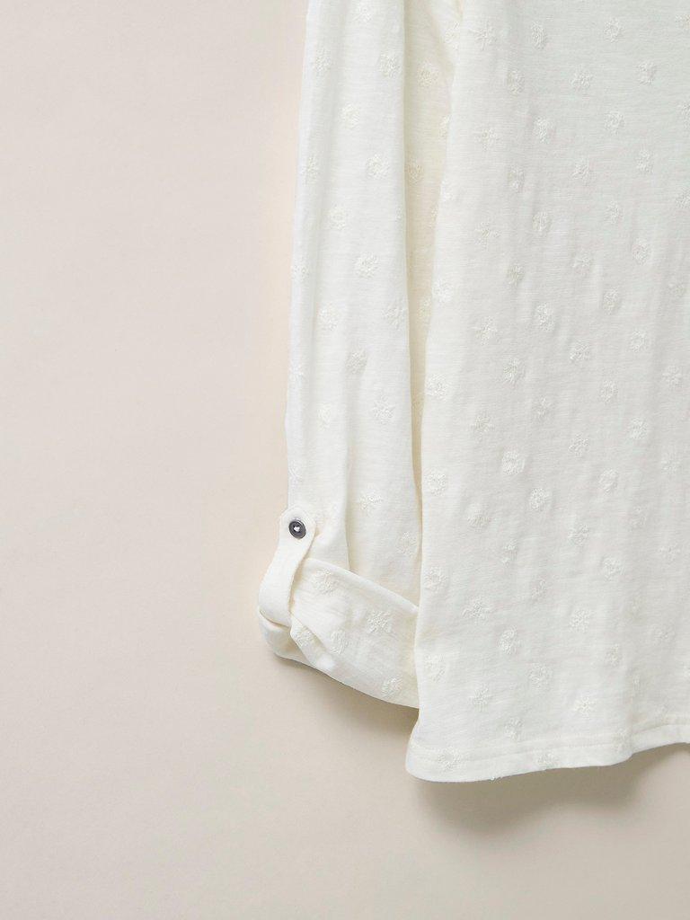Annie Embroidered Shirt in BRIL WHITE - FLAT DETAIL