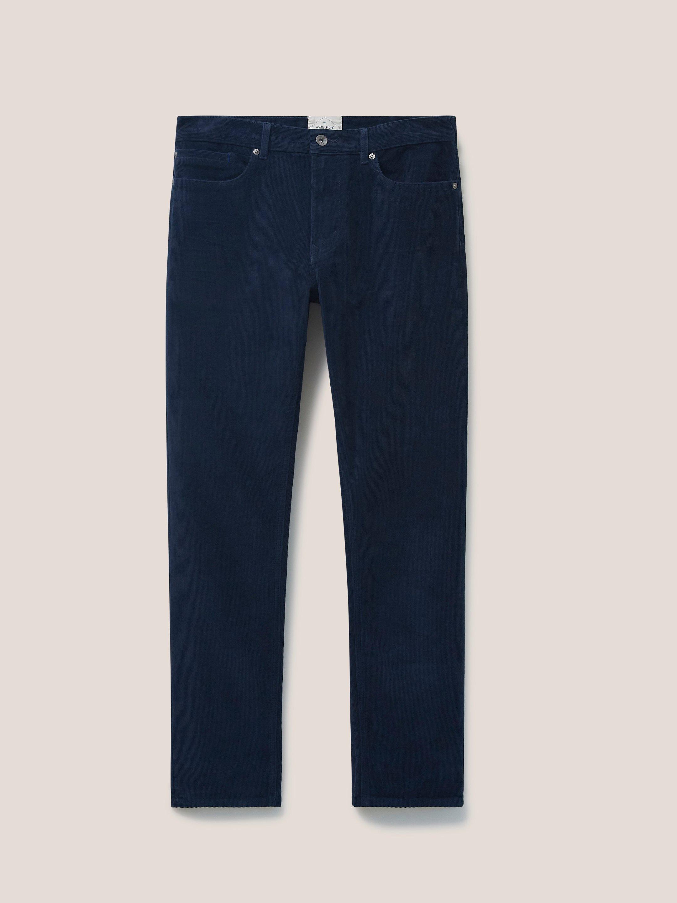 Crosby Cord Trouser in DARK NAVY - FLAT FRONT