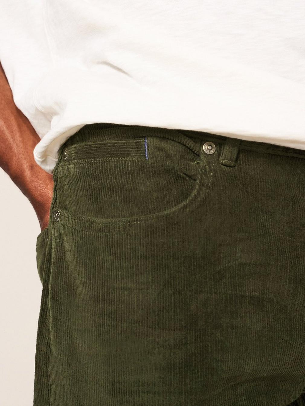 Crosby Cord Trouser in LGT GREEN - MODEL DETAIL