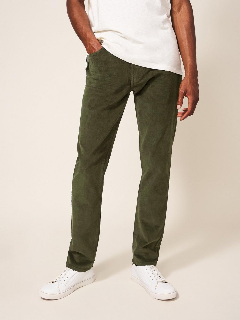 Crosby Cord Trouser in LGT GREEN - MODEL FRONT