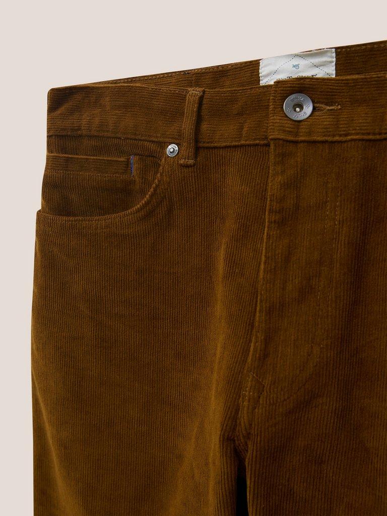 Crosby Cord Trouser in MID BROWN - FLAT DETAIL