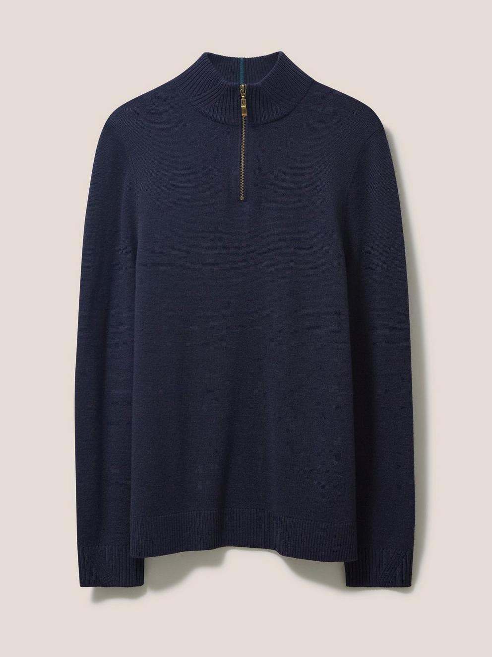 Newport Merino Funnel in DARK NAVY - FLAT FRONT