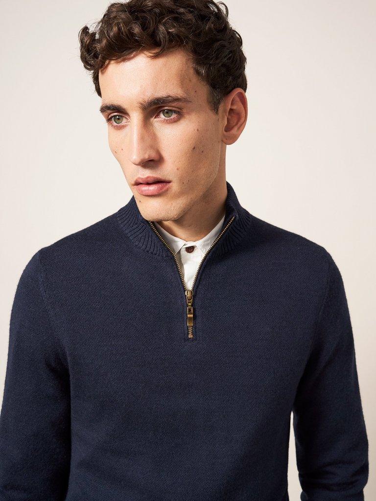 Newport Merino Funnel in DARK NAVY - LIFESTYLE