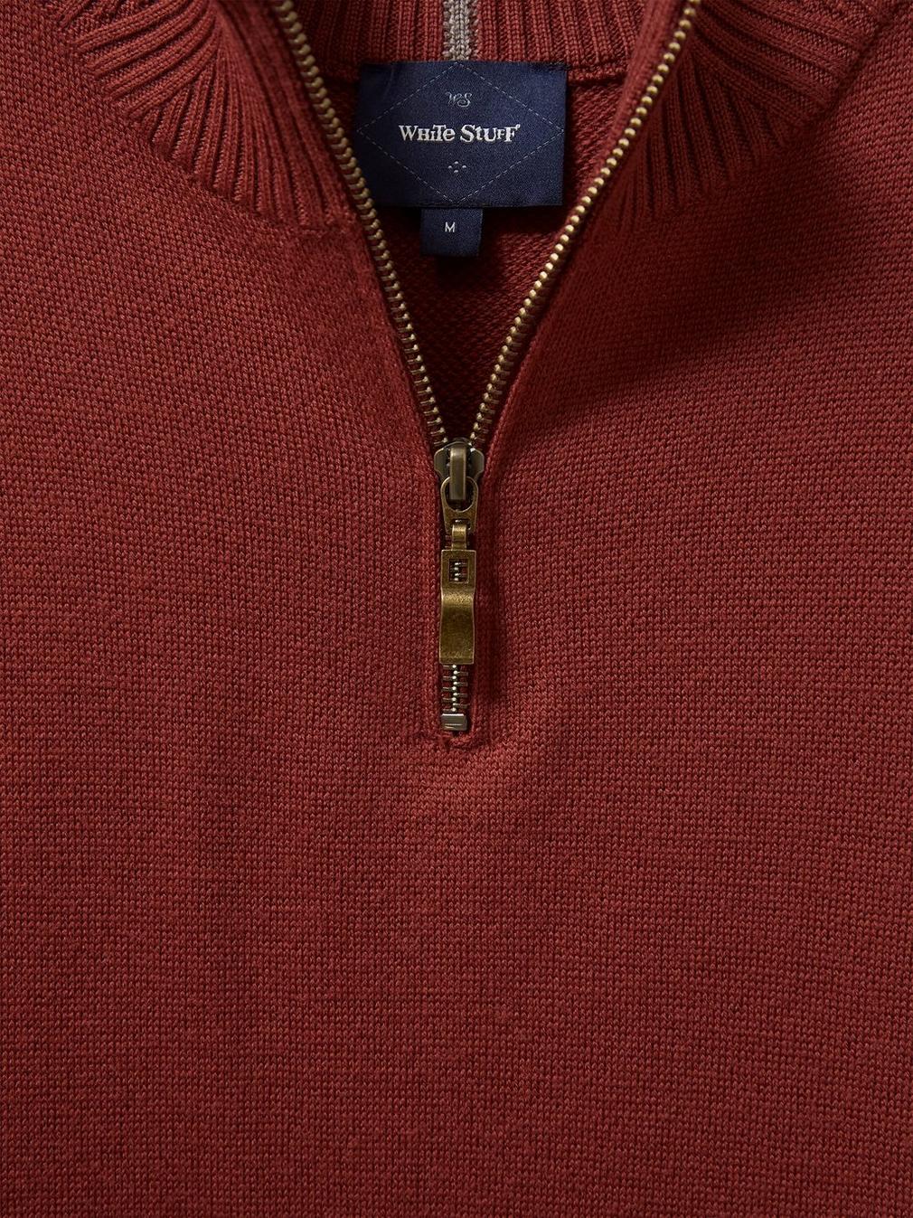 Newport Merino Funnel in DEEP RED - FLAT DETAIL