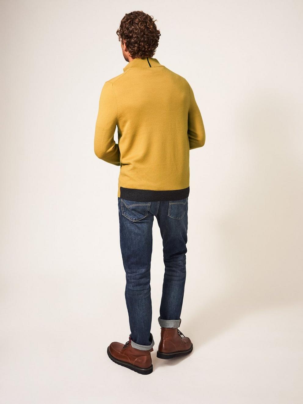 Newport Merino Funnel in DP YELLOW - MODEL BACK