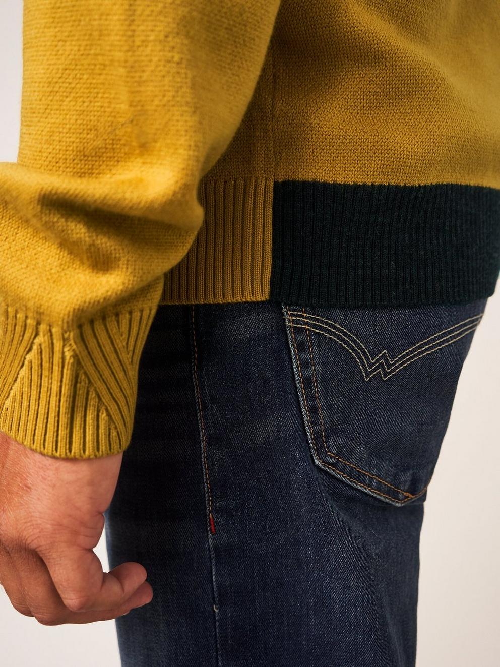 Newport Merino Funnel in DP YELLOW - MODEL FRONT