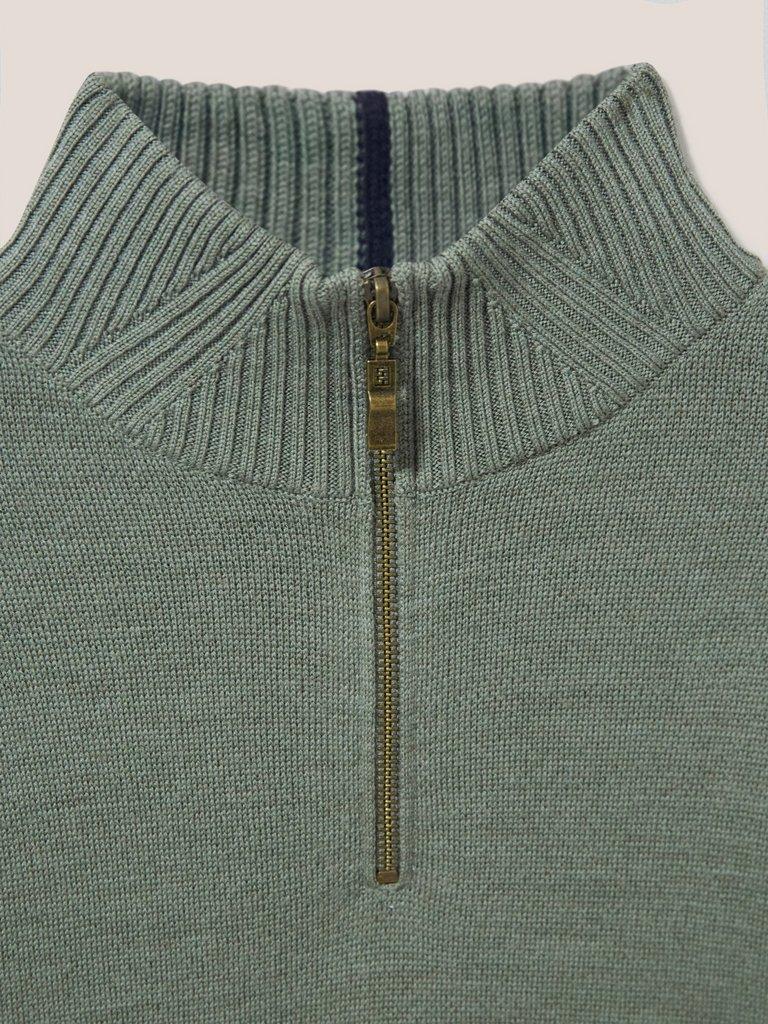 Newport Merino Funnel in DUS GREEN - FLAT DETAIL