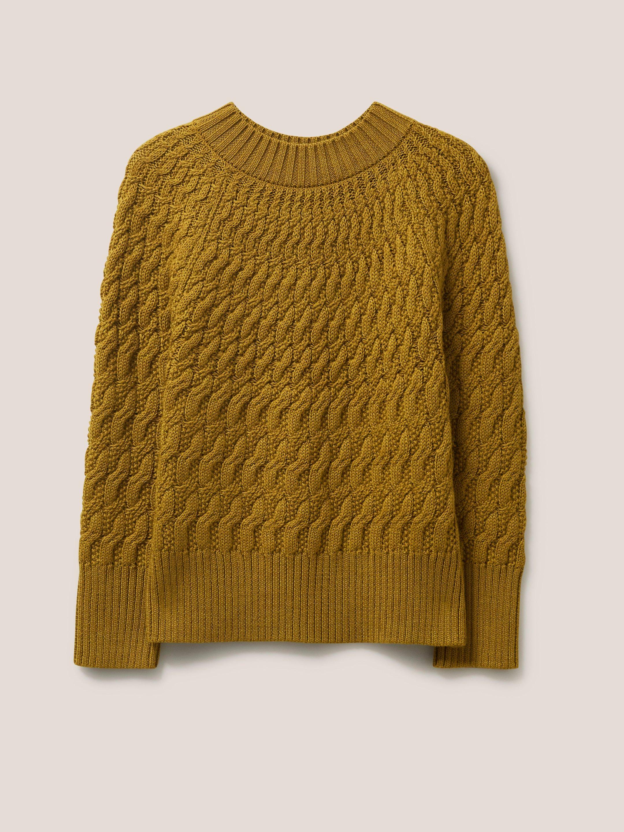 Oak Cable Jumper in DP YELLOW - FLAT FRONT