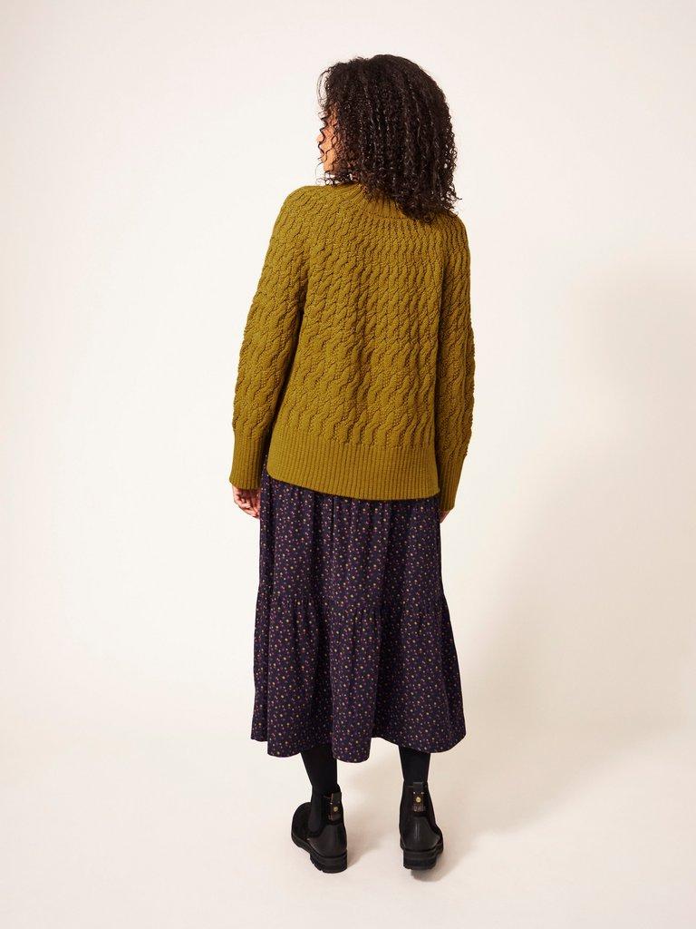 Oak Cable Jumper in DP YELLOW - MODEL BACK