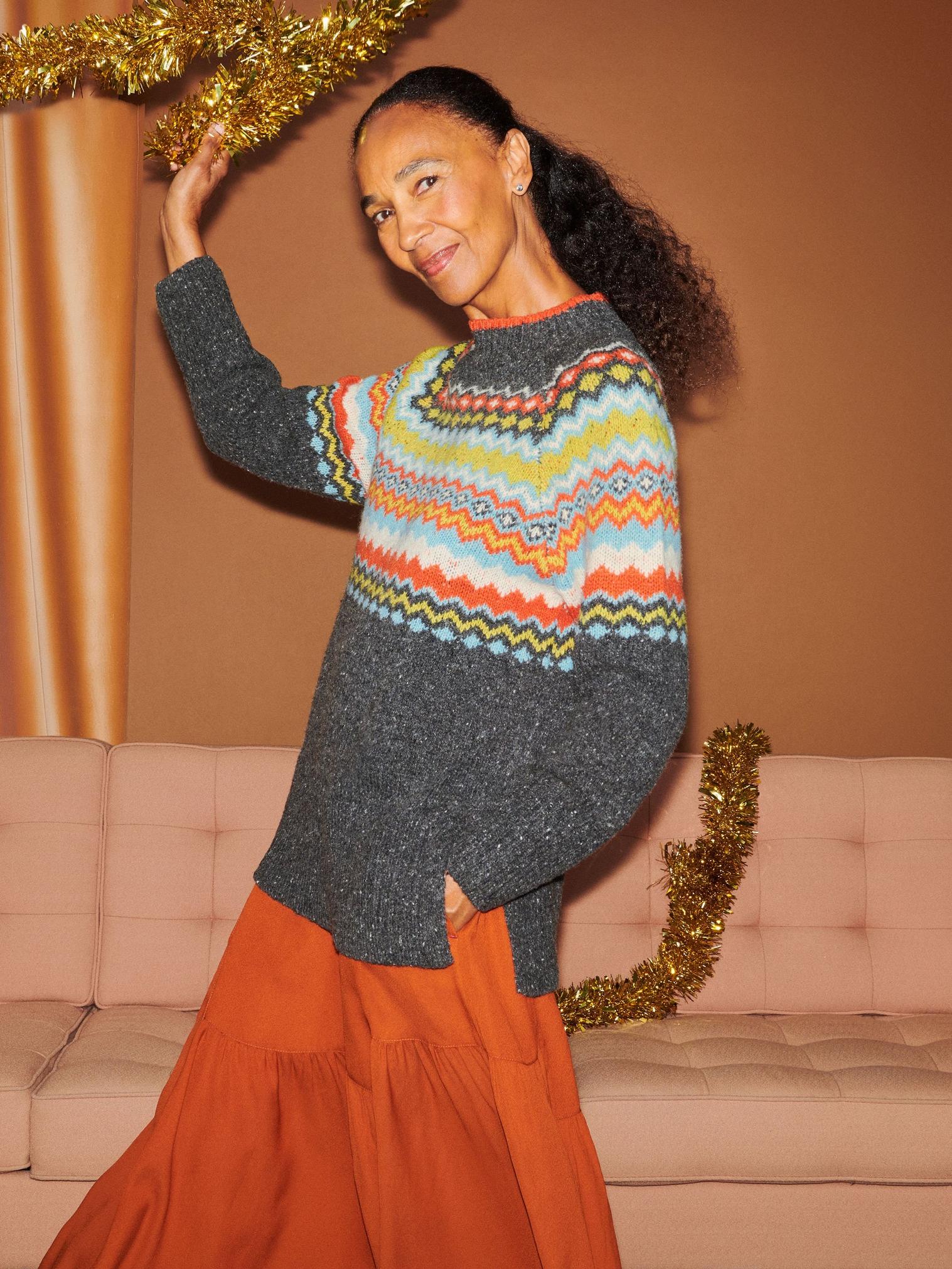 Frosty Fjord Jumper in GREY MLT - MIXED