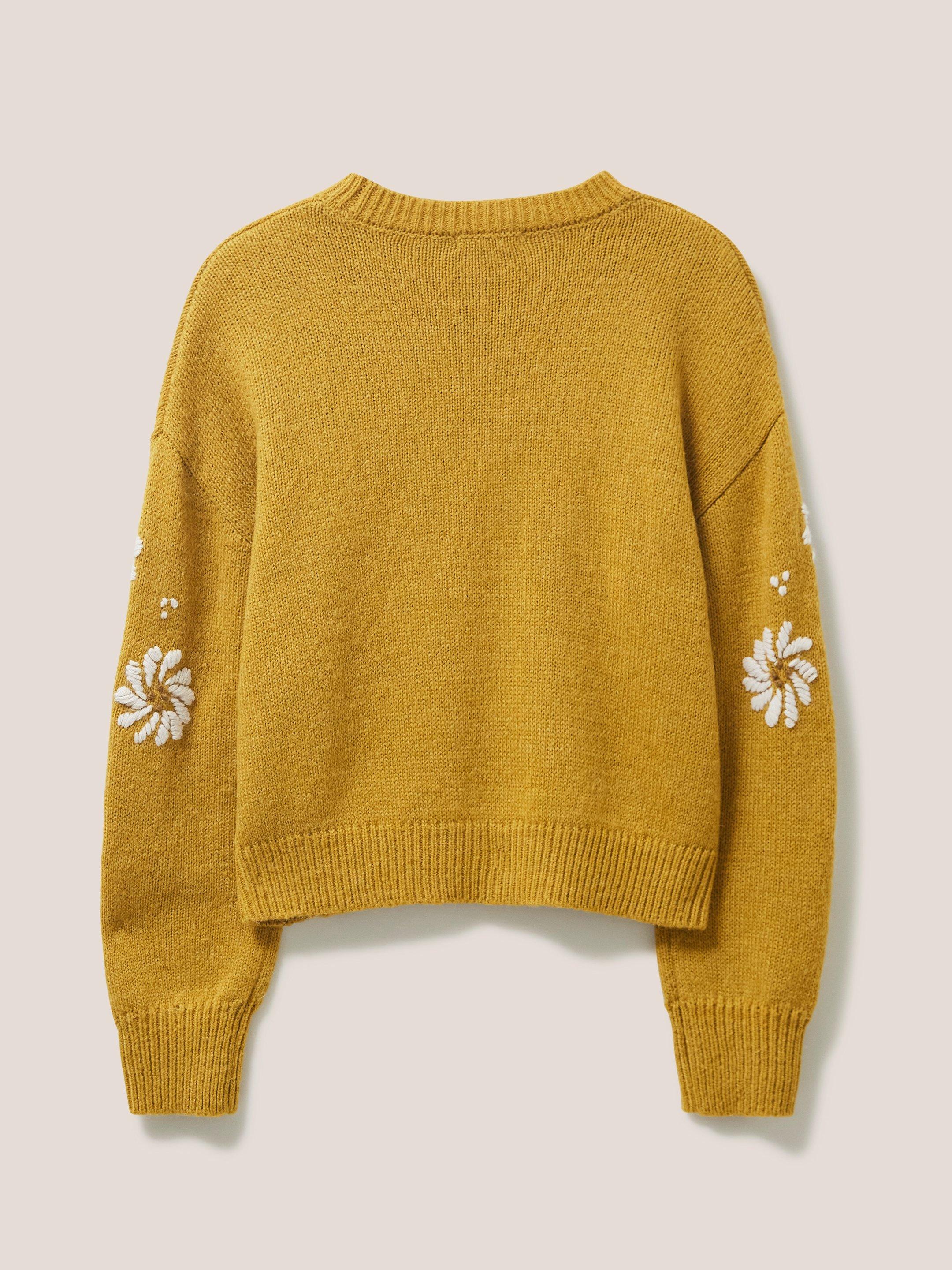 Carousel Embroidered Jumper in DP YELLOW - FLAT BACK