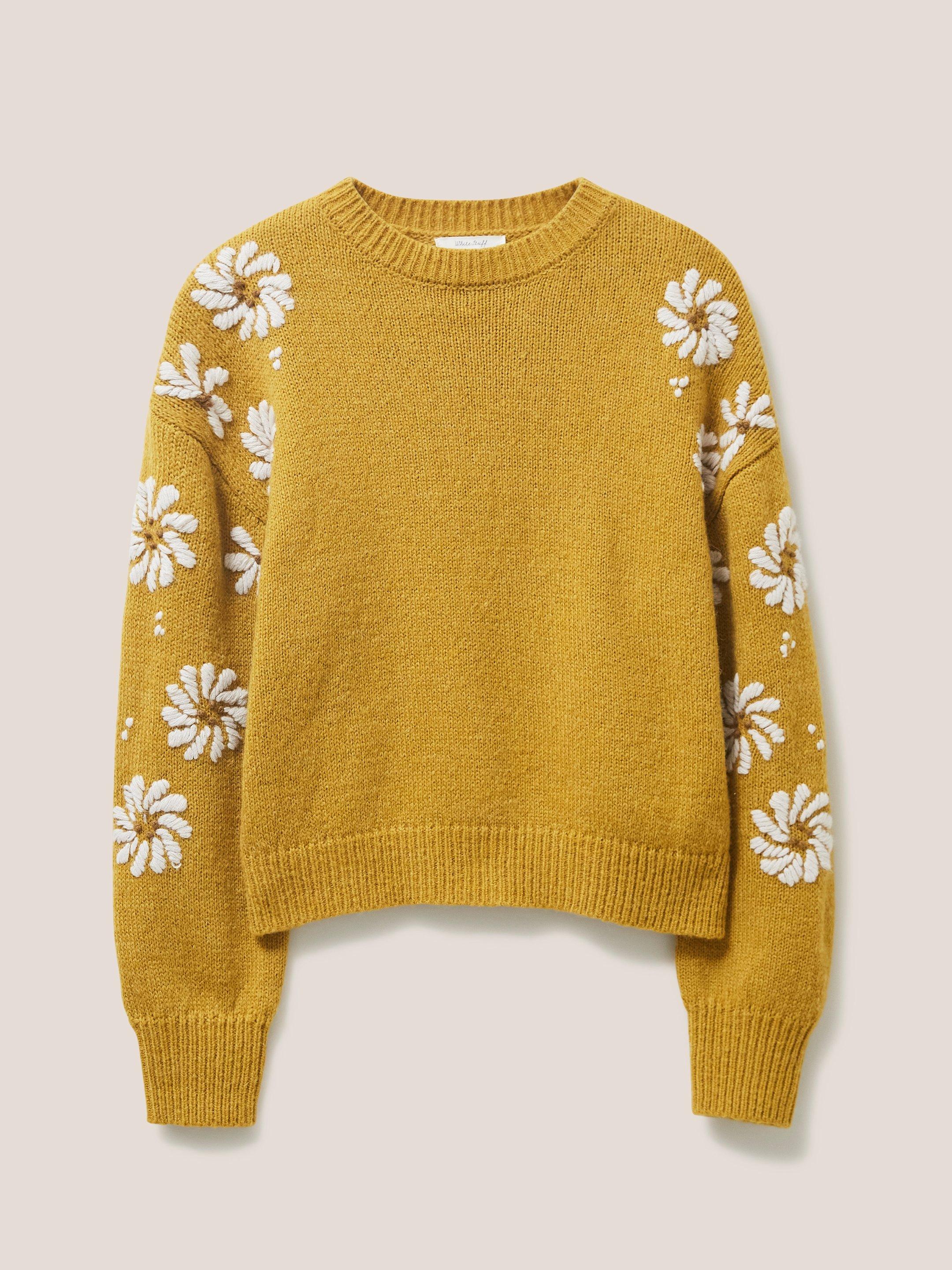 Carousel Embroidered Jumper in DP YELLOW - FLAT FRONT