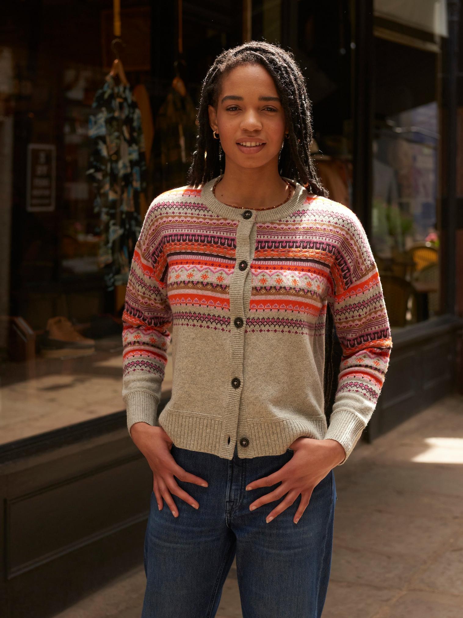 Fairisle Cardi in GREY MULTI | White Stuff