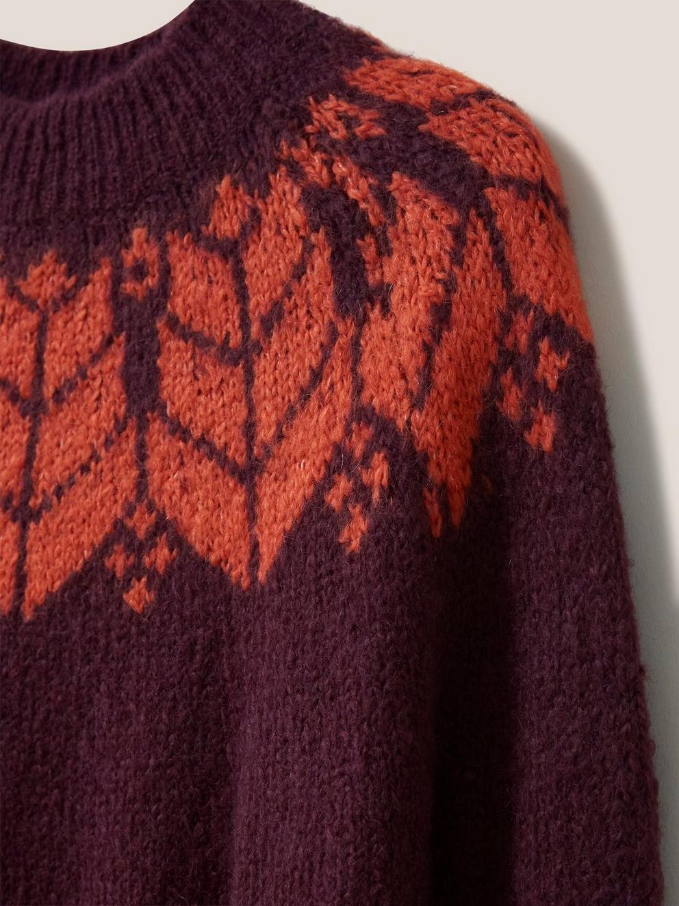 Chevron Jumper in PLUM MLT - FLAT DETAIL