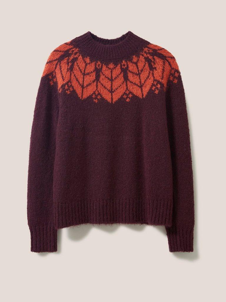 Chevron Jumper in PLUM MLT - FLAT FRONT