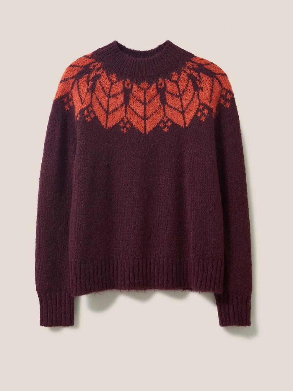 Chevron Jumper in PLUM MLT - FLAT FRONT