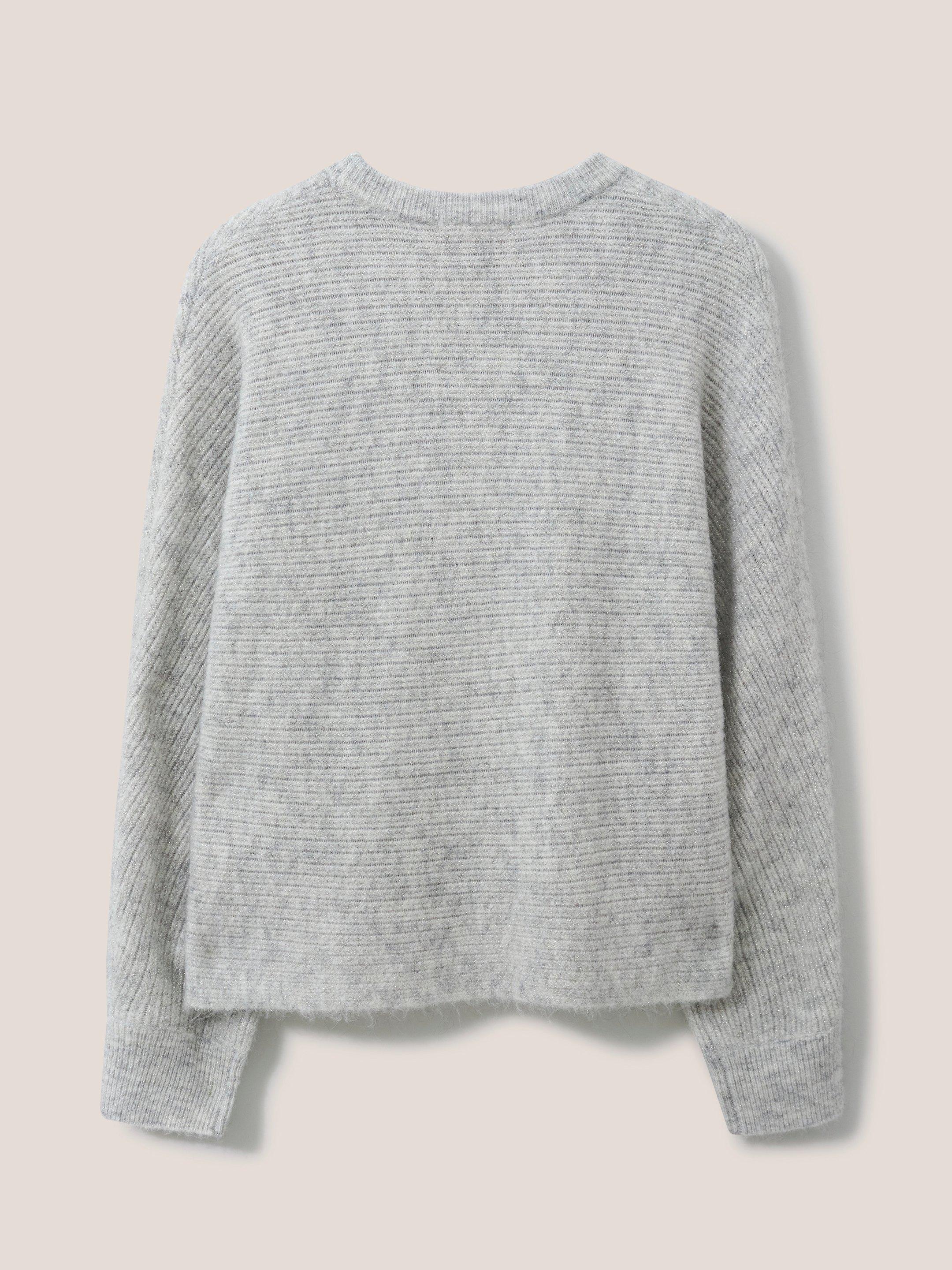 Lofty Sparkle Jumper in GREY MARL - FLAT BACK