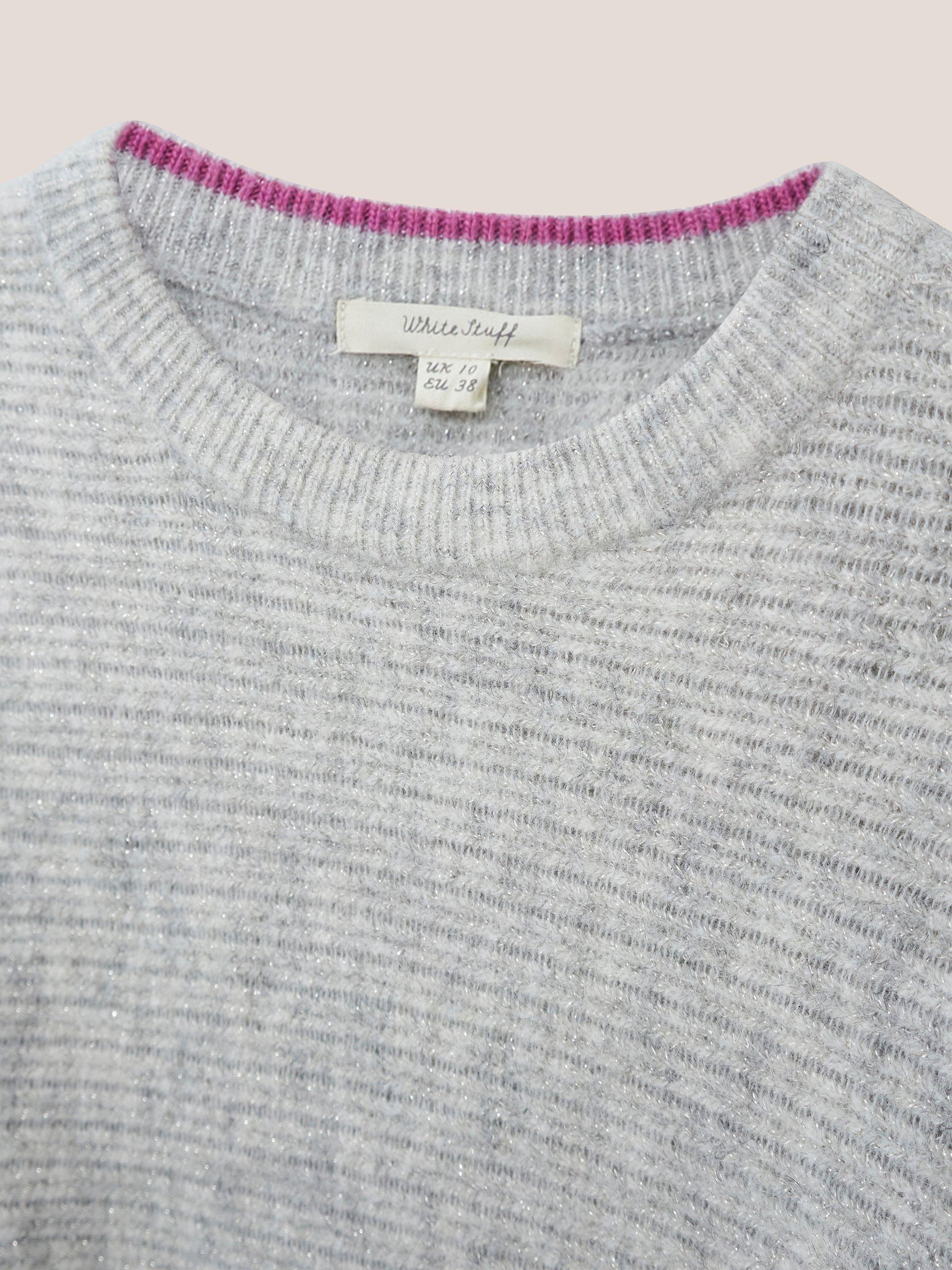 Lofty Sparkle Jumper in GREY MARL - FLAT DETAIL