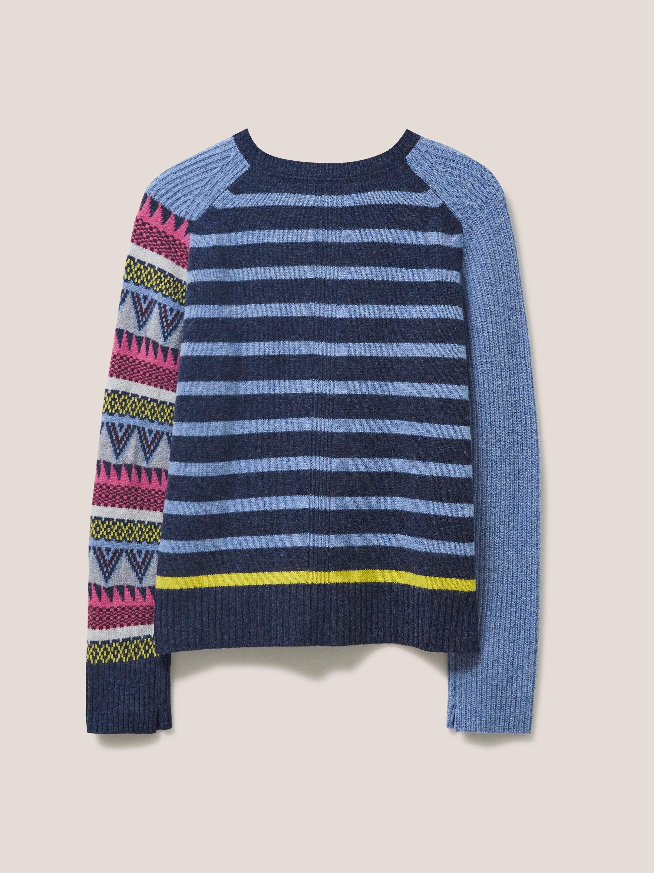 Greenwich Jumper in NAVY MULTI - FLAT BACK