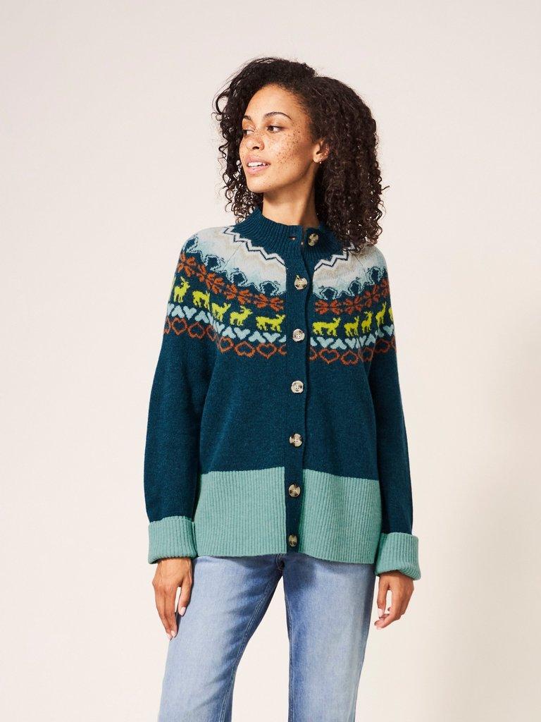 Winters Walk Cardi in TEAL MLT - LIFESTYLE