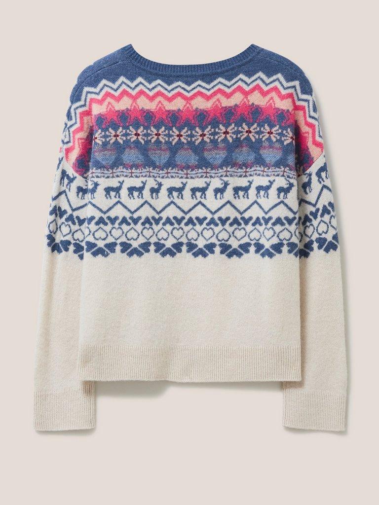 Fairisle Multi Jumper in NAVY MULTI - FLAT BACK