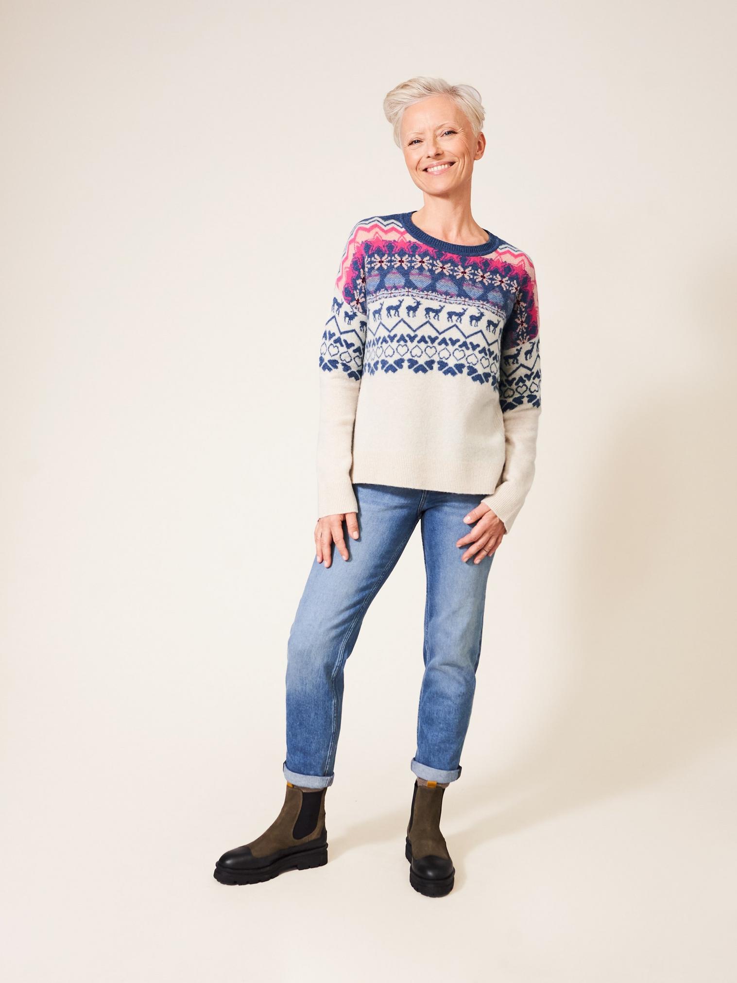 Fairisle Multi Jumper in NAVY MULTI - LIFESTYLE