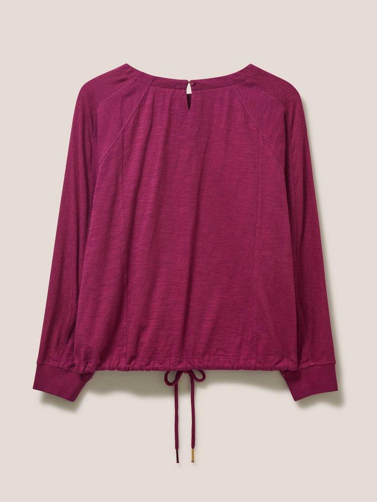 Inca Jersey Mix Top in DEEP PINK - FLAT BACK