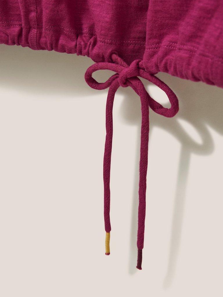 Inca Jersey Mix Top in DEEP PINK - FLAT DETAIL